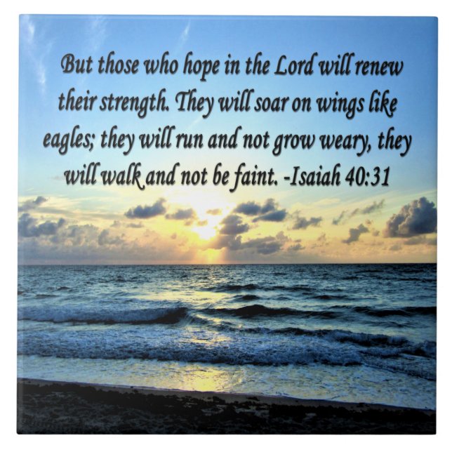 ISAIAH 40:31 BIBLE VERSE CERAMIC TILE (Front)