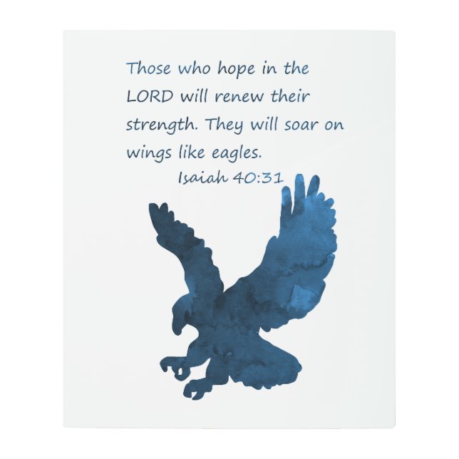 Isaiah 40 31 Bible Verse Eagle Metal Print (Front)