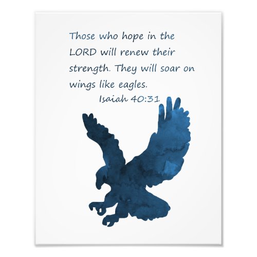 Isaiah 40 31 Bible Verse Eagle Photo Print
