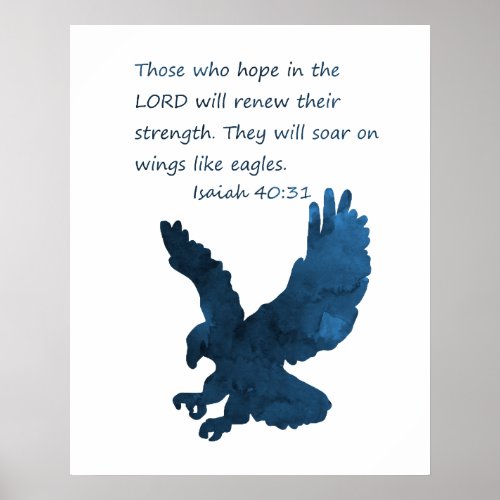 Isaiah 40 31 Bible Verse Eagle Poster