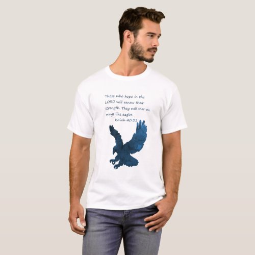 Isaiah 40 31 Bible Verse Eagle T_Shirt