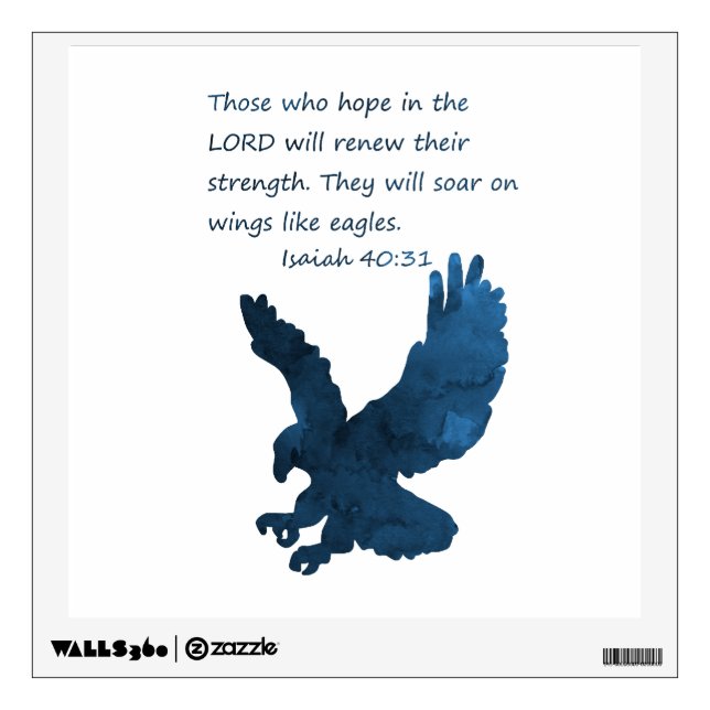 Isaiah 40 31 Bible Verse Eagle Wall Decal (Front)