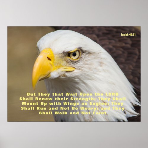 Isaiah 4031 Bible Verse Mount on Wings Poster