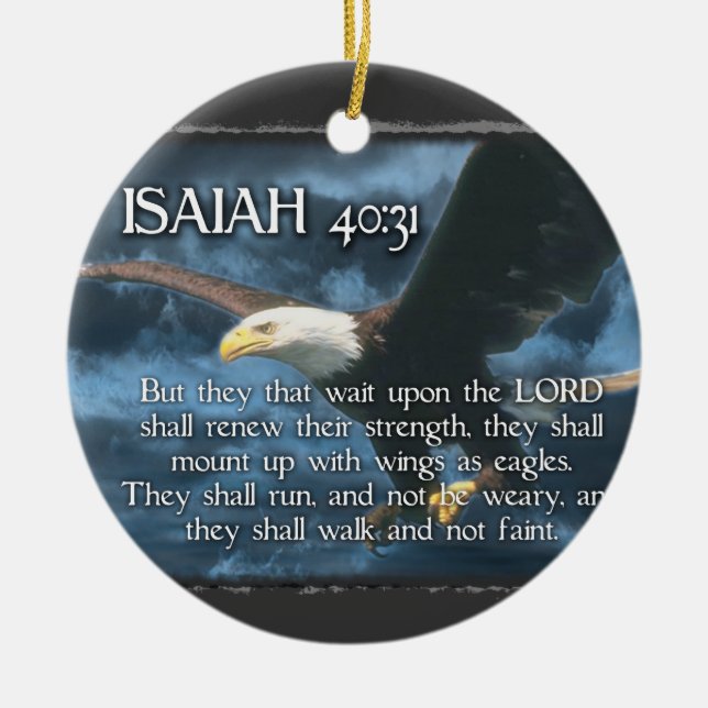 ISAIAH 40:31 BIBLE VERSE ORNAMENT - EAGLE WINGS (Front)