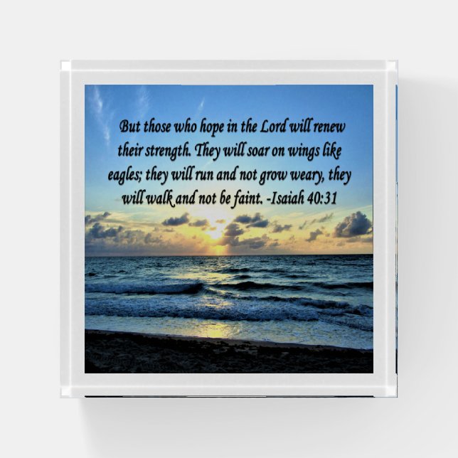 ISAIAH 40:31 BIBLE VERSE PAPERWEIGHT (Front)