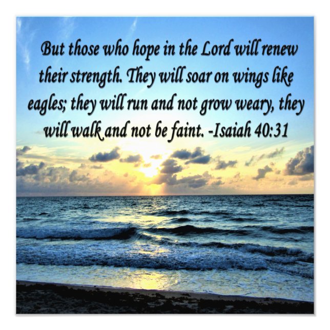 ISAIAH 40:31 BIBLE VERSE PHOTO PRINT (Front)