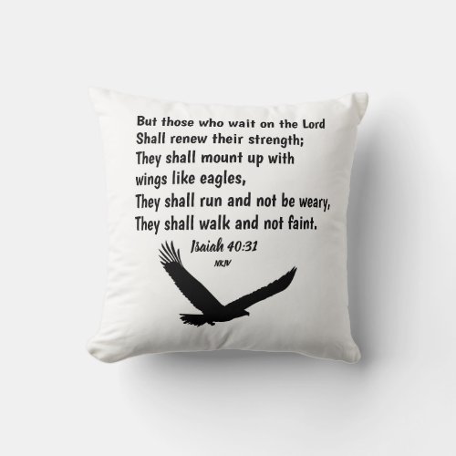 Isaiah 4031 Bible Verse Scripture Throw Pillow