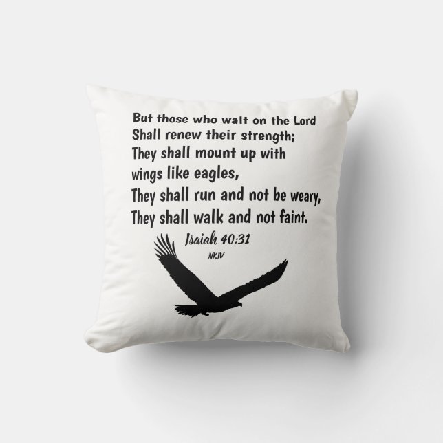 Isaiah 40:31 Bible Verse Scripture Throw Pillow (Front)