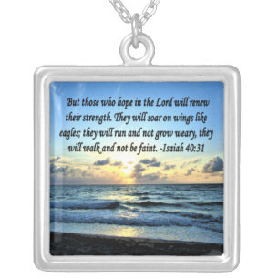 ISAIAH 40:31 BIBLE VERSE SILVER PLATED NECKLACE