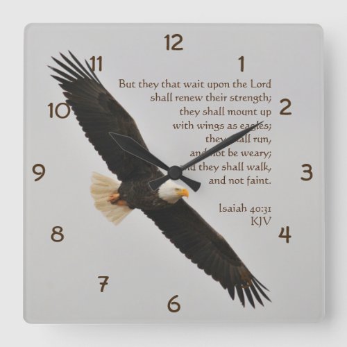 Isaiah 4031 But they that wait Christian Square Wall Clock