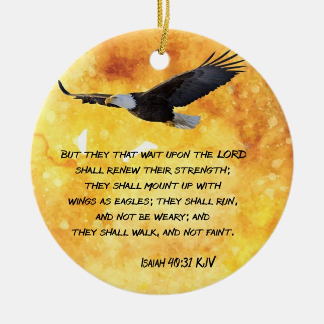 Isaiah 40:31  ceramic ornament (Front)