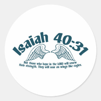 Isaiah 40:31 classic round sticker