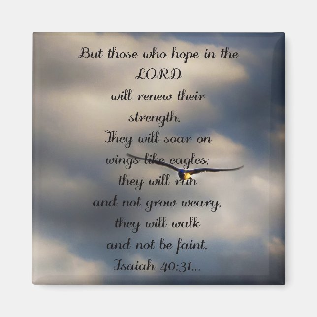 Isaiah 40:31 Custom Christian Bible Verse Gift Magnet (Front)