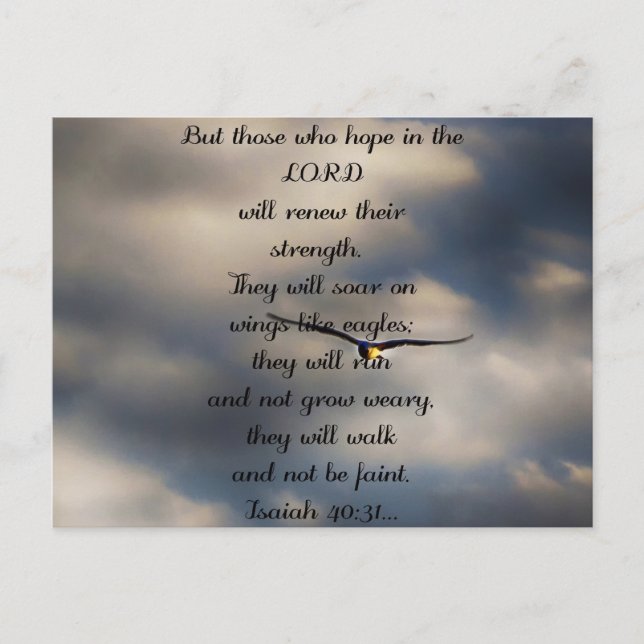 Isaiah 40:31 Custom Christian Bible Verse Gift Postcard (Front)