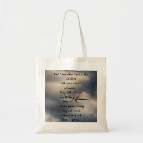 Isaiah 4031 Custom Christian Bible Verse Gift Tote Bag