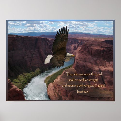 Isaiah 4031 Eagle Scripture Poster Print