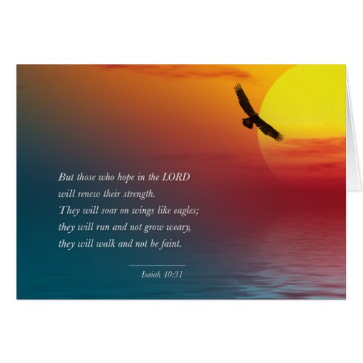 Isaiah 40:31 Eagle Soaring Courage verse Bible Cards (Front Horizontal)