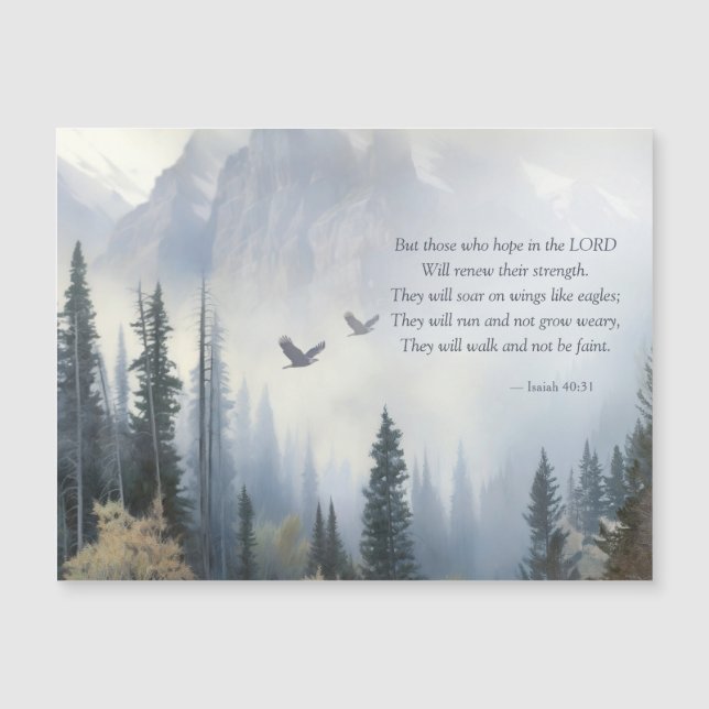 Isaiah 40 31 Eagles Wings Scripture Magnetic Card (Front)