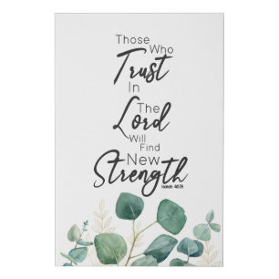 Isaiah 40:31 Eucalyptus Leaves Greenery Christian  Faux Canvas Print