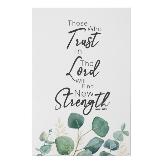 Isaiah 40:31 Eucalyptus Leaves Greenery Christian  Faux Canvas Print (Front)