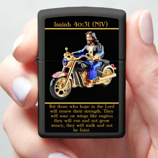 Isaiah 40:31 God’s Strength Unleashed Zippo Lighter (In Hand)