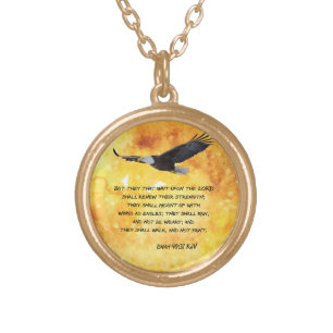 Isaiah 40:31 gold plated necklace