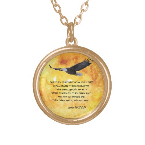 Isaiah 4031 gold plated necklace