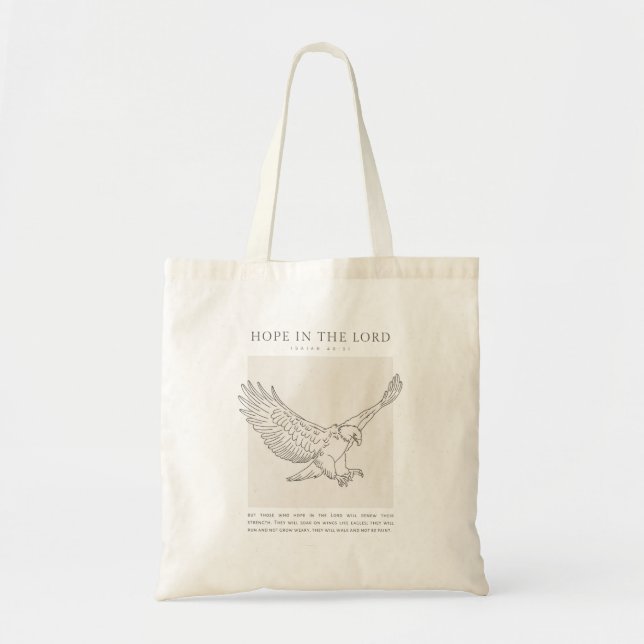 Isaiah 40:31 Hope in the Lord Tote Bag (Front)