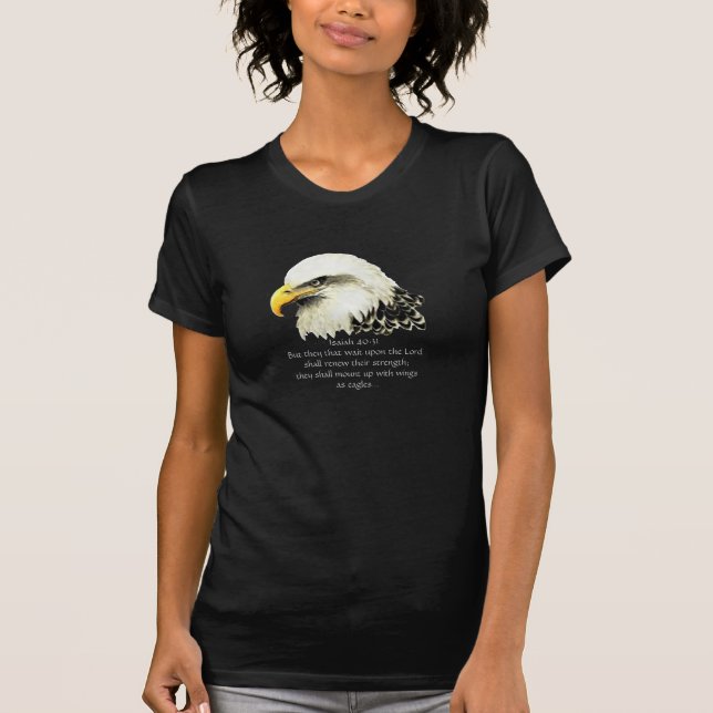 Isaiah 40:31 Inspirational Eagle Scripture T-Shirt (Front)