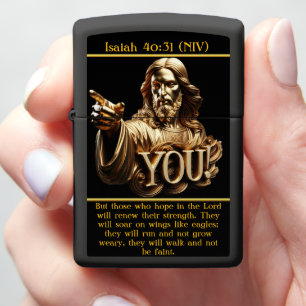 Isaiah 40:31 Jesus with Purpose AI Art Zippo Lighter