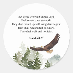 Isaiah 40:31 Mount up with wings like eagles Classic Round Sticker