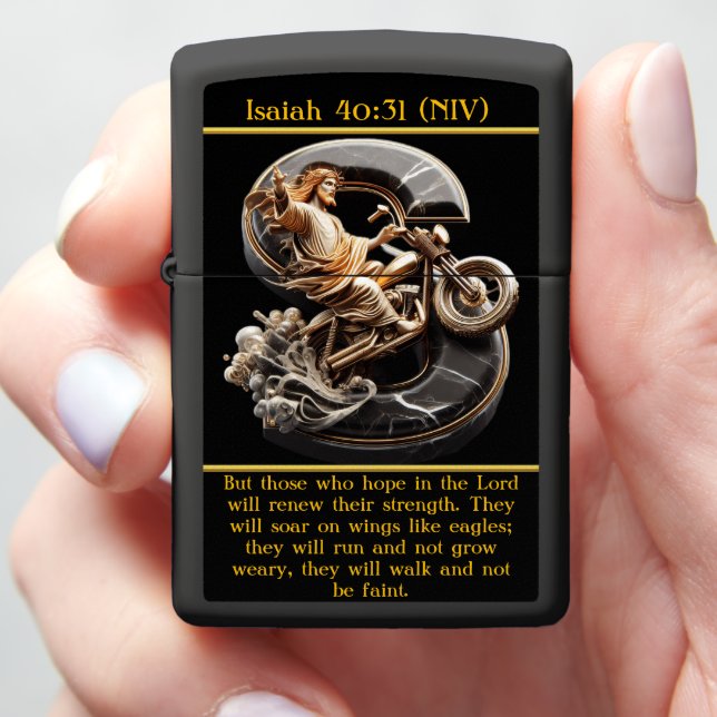 Isaiah 40:31 Powered by Faith AI Art  Zippo Lighter (In Hand)