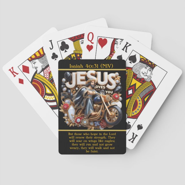 Isaiah 40:31 Ride of Faith AI Art  Poker Cards (Back)