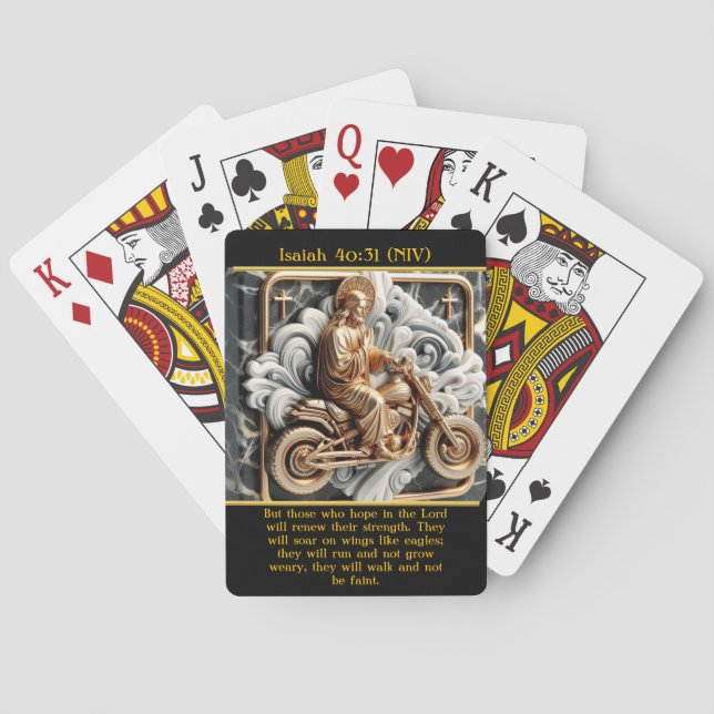 Isaiah 40:31 Ride Through Life AI Art Poker Cards (Back)