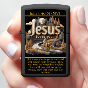 Isaiah 40:31 Rise with Jesus Zippo Lighter