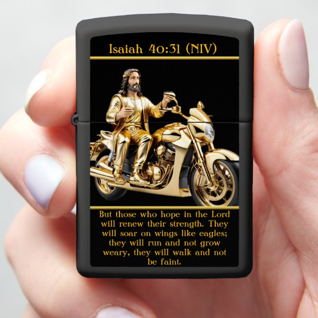 Isaiah 40:31 Soar with Strength Zippo Lighter (In Hand)
