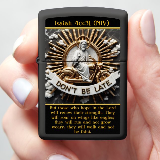 Isaiah 40:31 Soaring with Strength Zippo Lighter (In Hand)