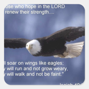 Isaiah 40:31 square sticker