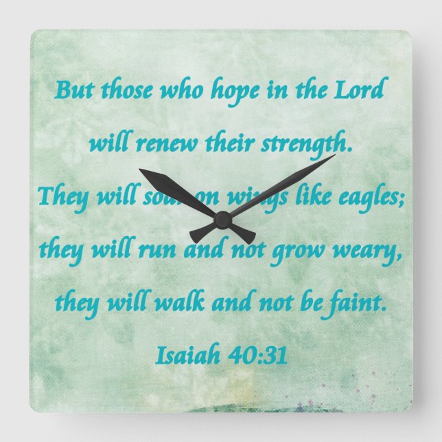 isaiah 40-31 square wall clock (Front)