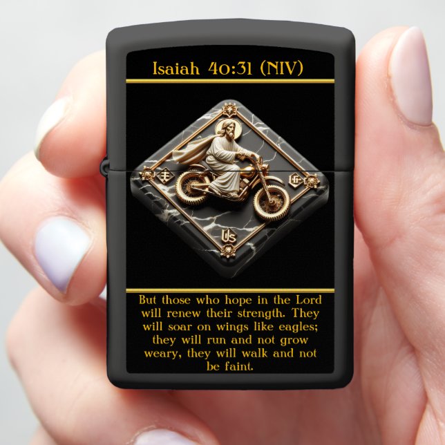 Isaiah 40:31 Strength for the Journey AI Art  Zippo Lighter (In Hand)