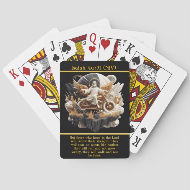 Isaiah 40:31 Strength on Wheels AI Art  Poker Cards (Back)