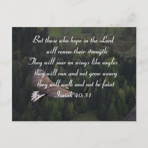 Isaiah 4031 _ They Will Soar On Wings Like Eagle Postcard