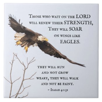 Isaiah 40:31 Those Who Wait On The Lord  Bible Ceramic Tile by CChristianDesigns at Zazzle