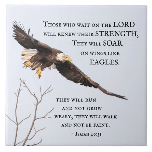 Isaiah 4031 Those who wait on the Lord Bible Ceramic Tile