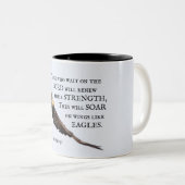 Isaiah 40:31 Those who wait on the Lord, Bible Two-Tone Coffee Mug (Front Right)