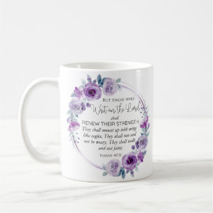 Isaiah 40:31 Those who Wait on the Lord Floral Coffee Mug
