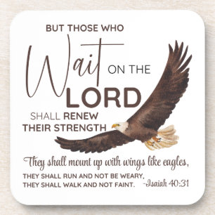 Isaiah 40:31 Those who Wait on the Lord Scripture Beverage Coaster
