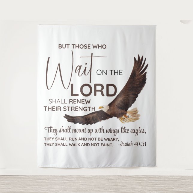 Isaiah 40:31 Those who Wait on the Lord Scripture Tapestry (Front)