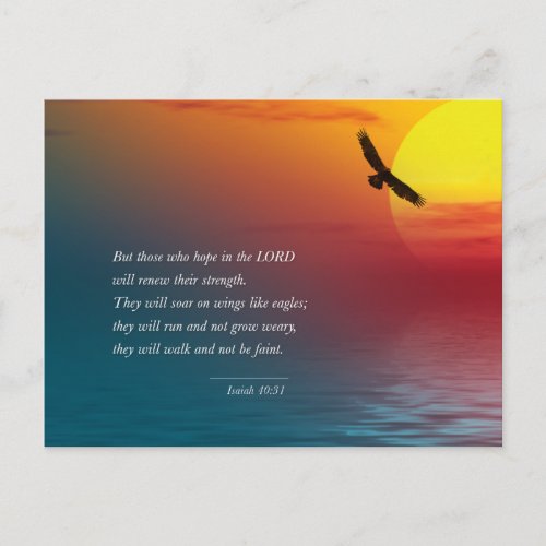 Isaiah 4031 Verse Bible Lord Eagle soaring Postcard