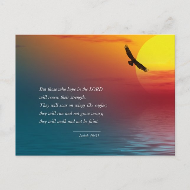Isaiah 40:31 Verse Bible Lord Eagle soaring Postcard (Front)